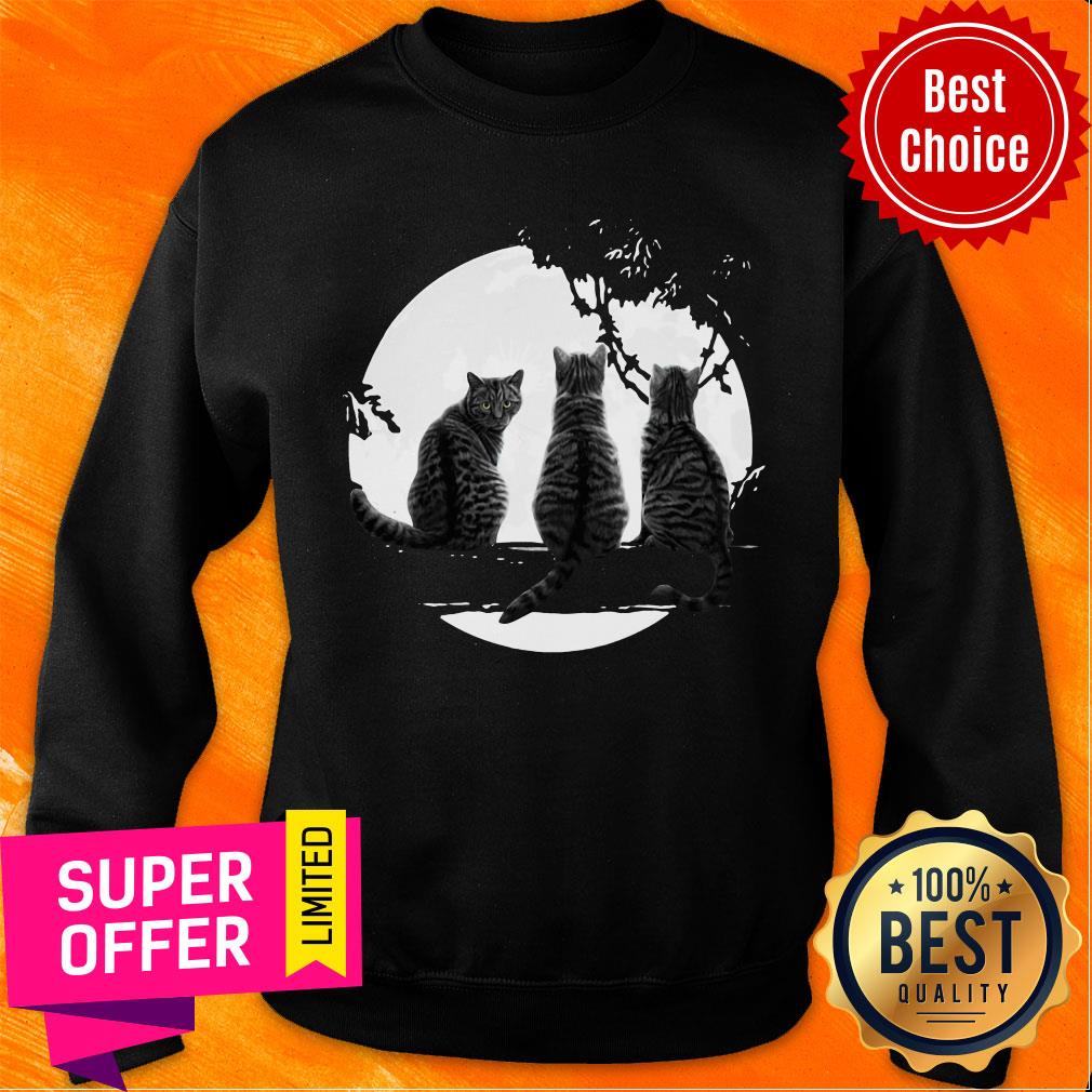 Premium Three Cats Under The Moon Shirt