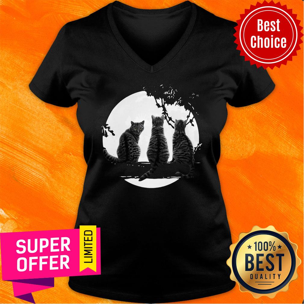 Premium Three Cats Under The Moon Shirt