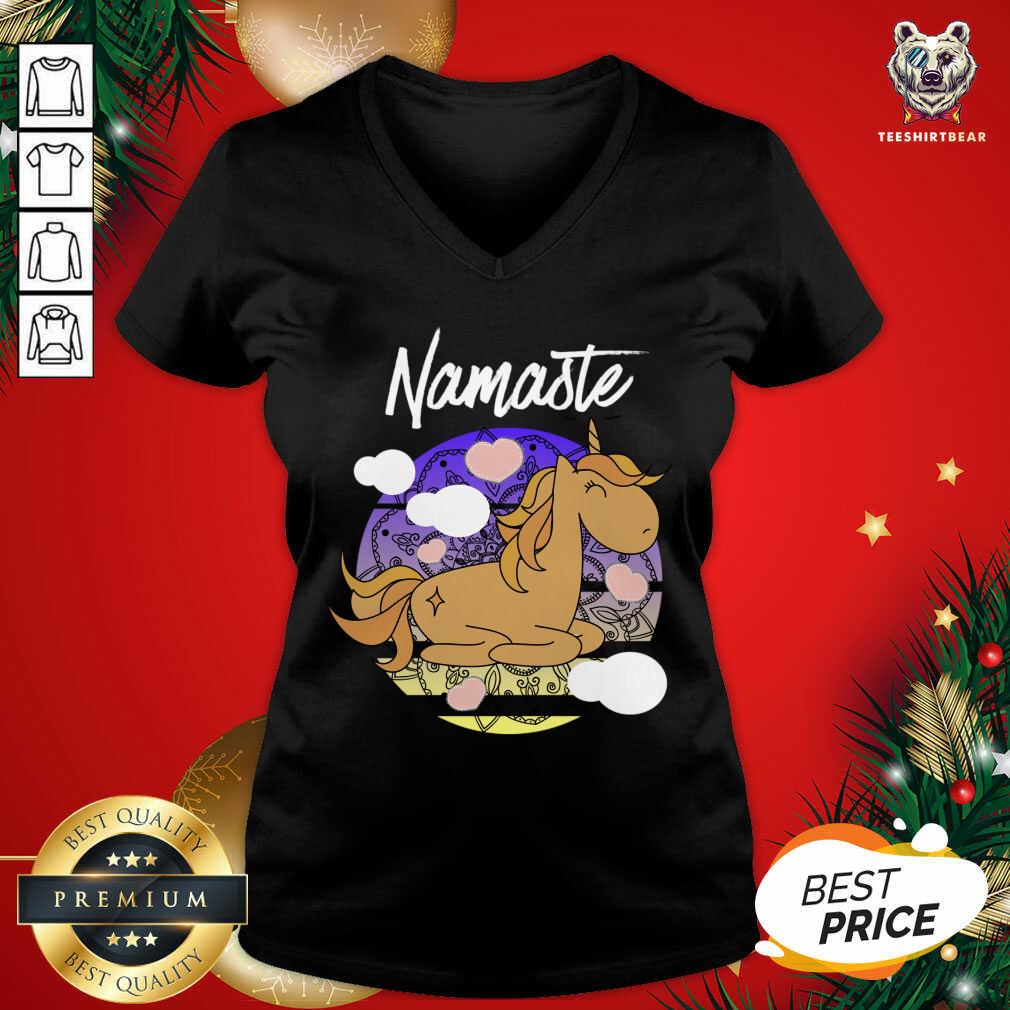Premium Unicorn Namaste Fable Funny Gift T-Shirt