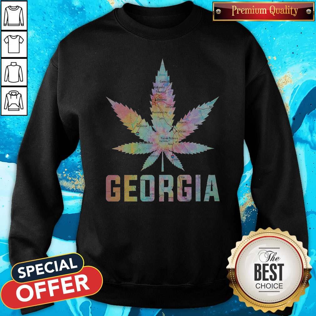 Premium Weed Marijuana Georgia To Map Shirt