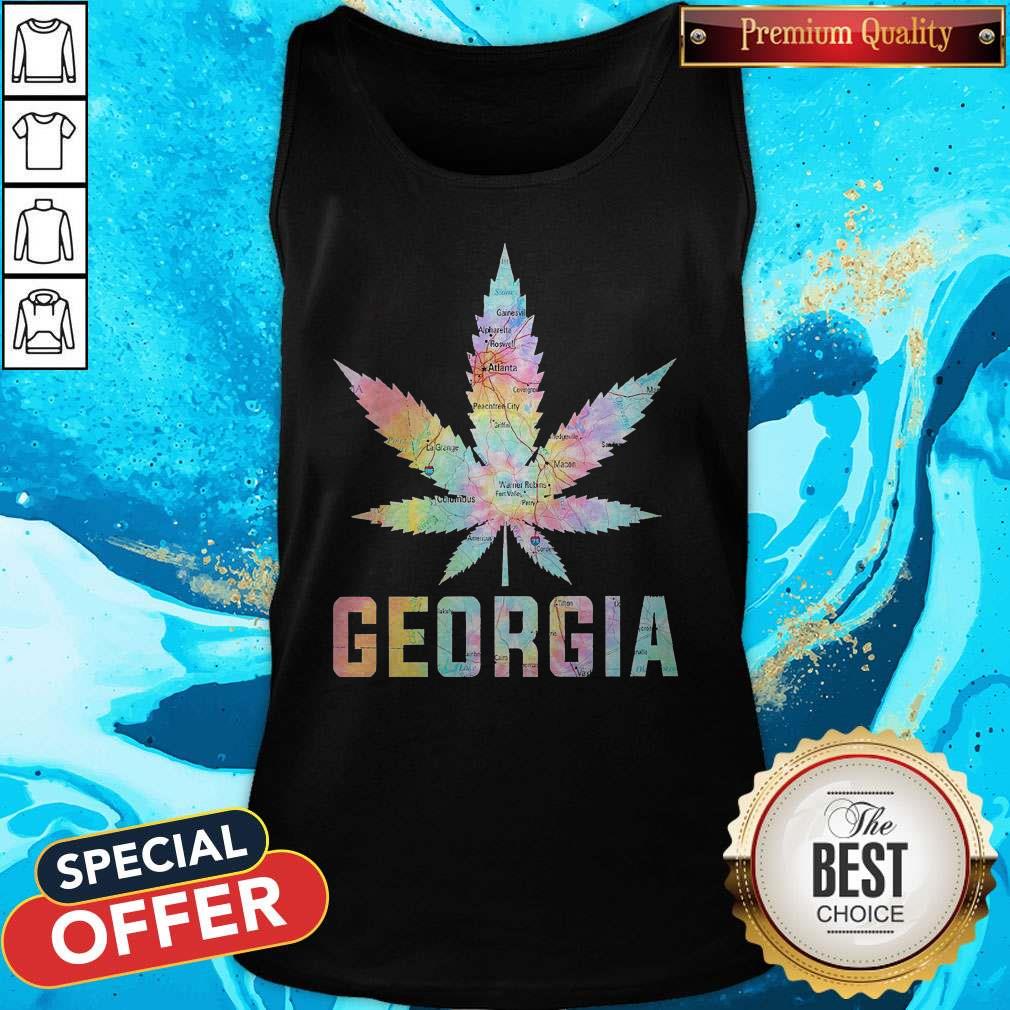 Premium Weed Marijuana Georgia To Map Shirt