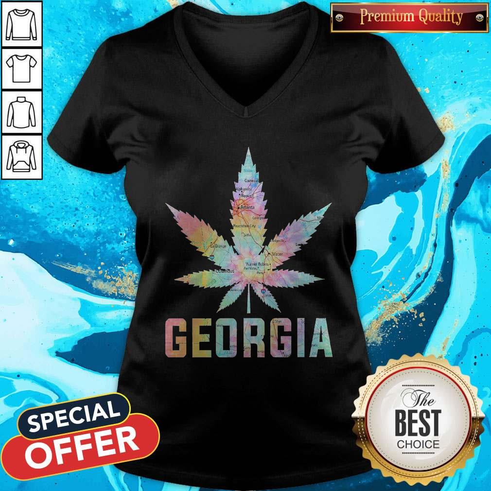 Premium Weed Marijuana Georgia To Map Shirt