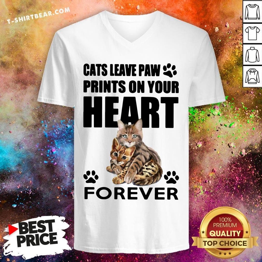 Pretty Cats Leave Paw Prints On Your Heart Forever Shirt