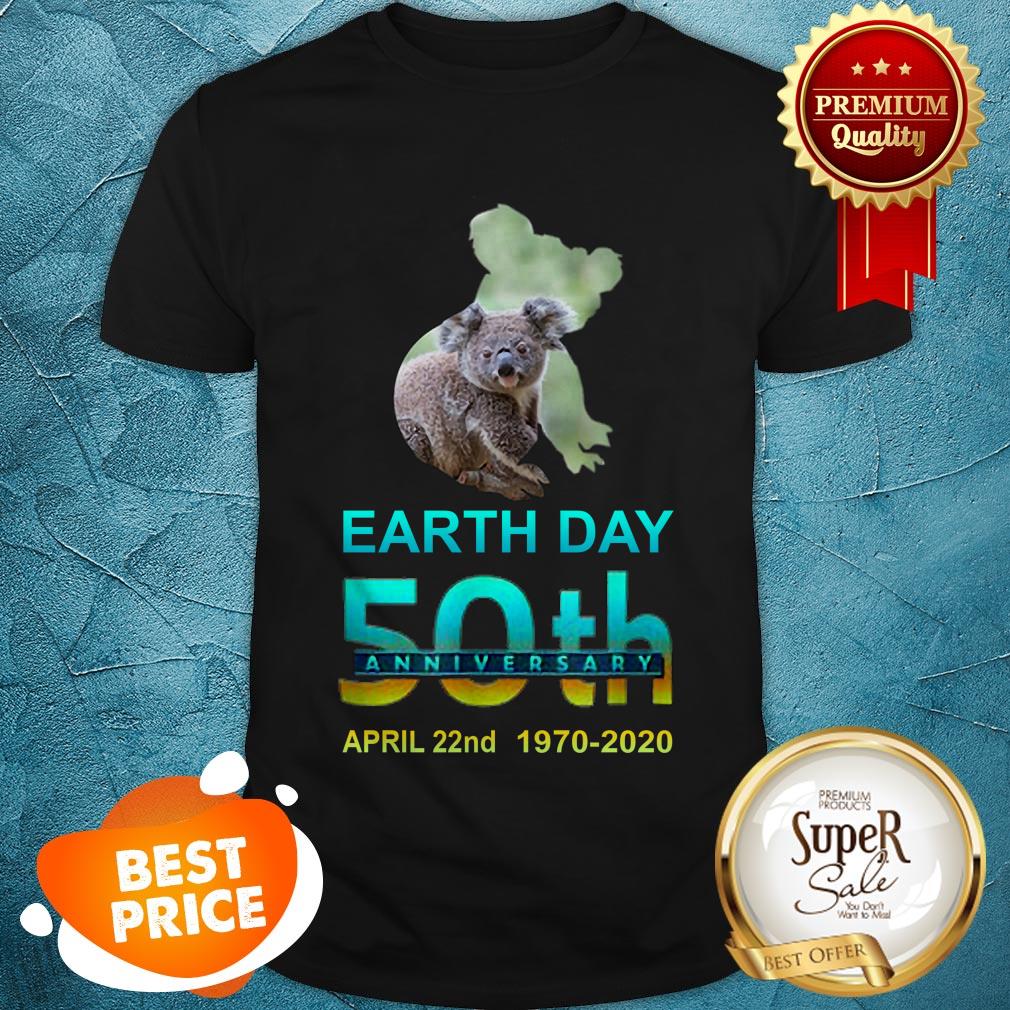 Pretty Koala Silhouette Earth Day 50th Anniversary April 22nd 1970-2020 Shirt