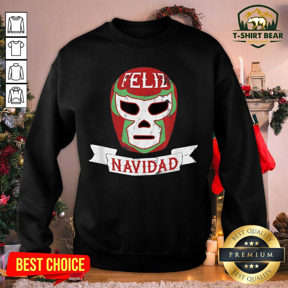 Pretty Lucha Libre Feliz Navidad Christmas Luchador Mask Shirt