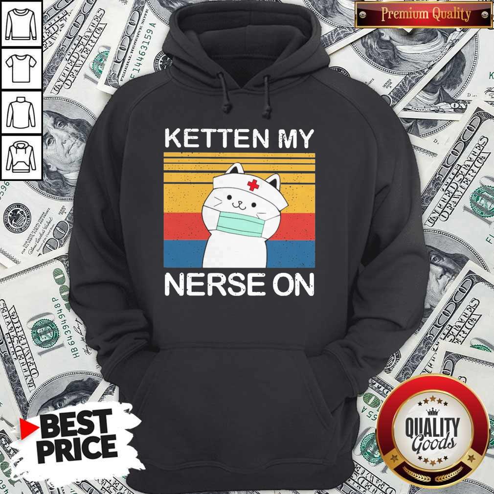 Pretty White Cat Ketten My Nurse On Vintage Shirt