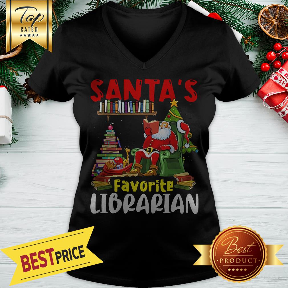 Santa’s Favorite Librarian Christmas Book Lovers Shirt