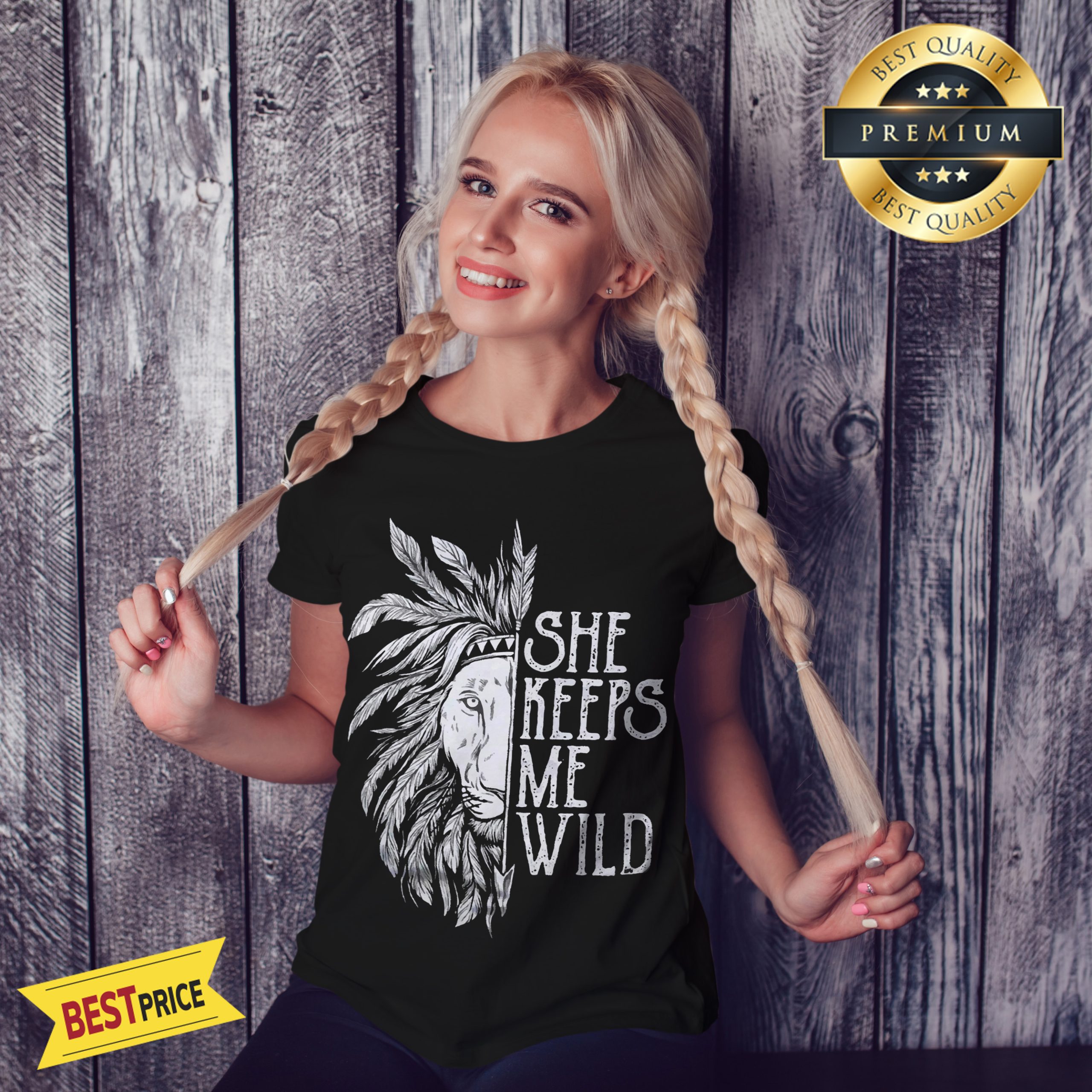 She Keeps Me Wild Lion Couple Matching Version Shirt