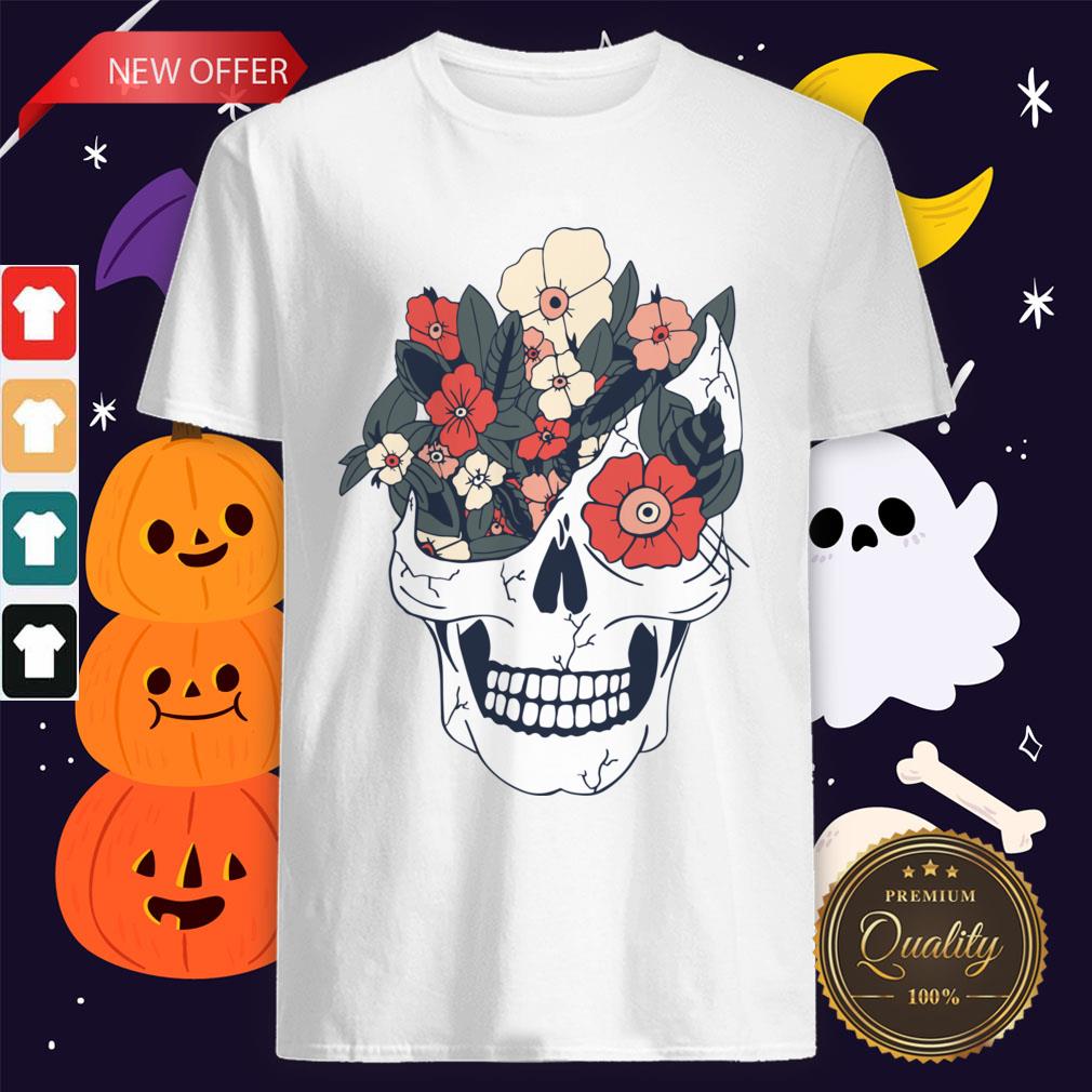 Skulls And Flowers Dia De Muertos Shirt