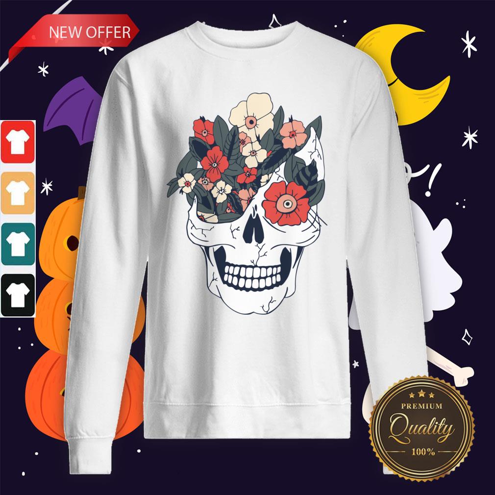 Skulls And Flowers Dia De Muertos Shirt