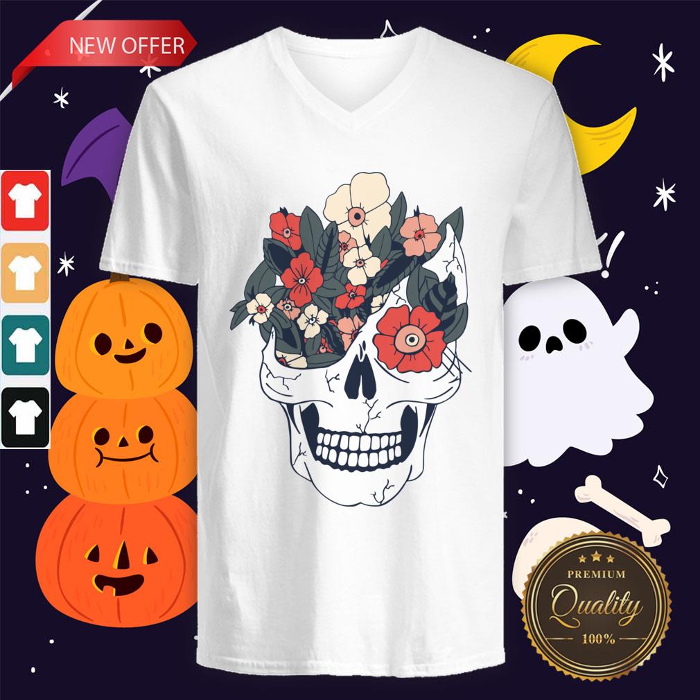 Skulls And Flowers Dia De Muertos Shirt