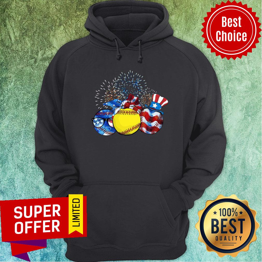 Softball American Flag Independence Day Shirt