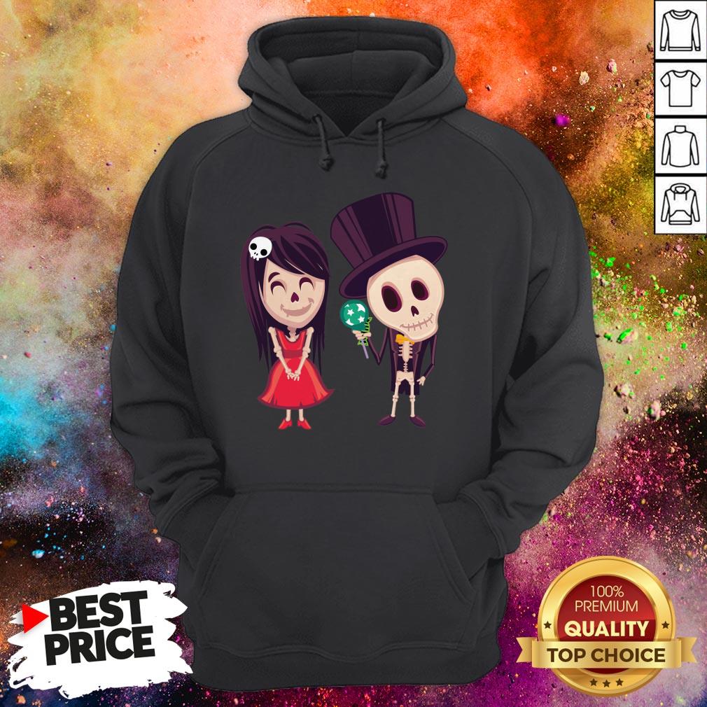 Spooky Halloween Day Of The Dead Skeleton Couple Shirt