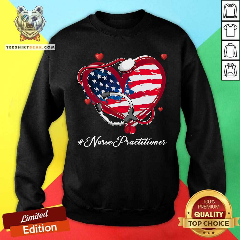 Stethoscope American Flag Heart Nurse Practitioner Shirt