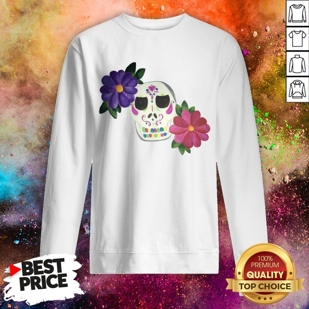Sugar Skull With Flower Day Of The Dead Shirt