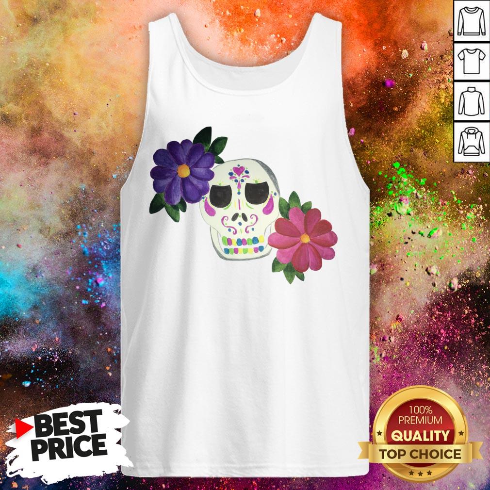 Sugar Skull With Flower Day Of The Dead Shirt