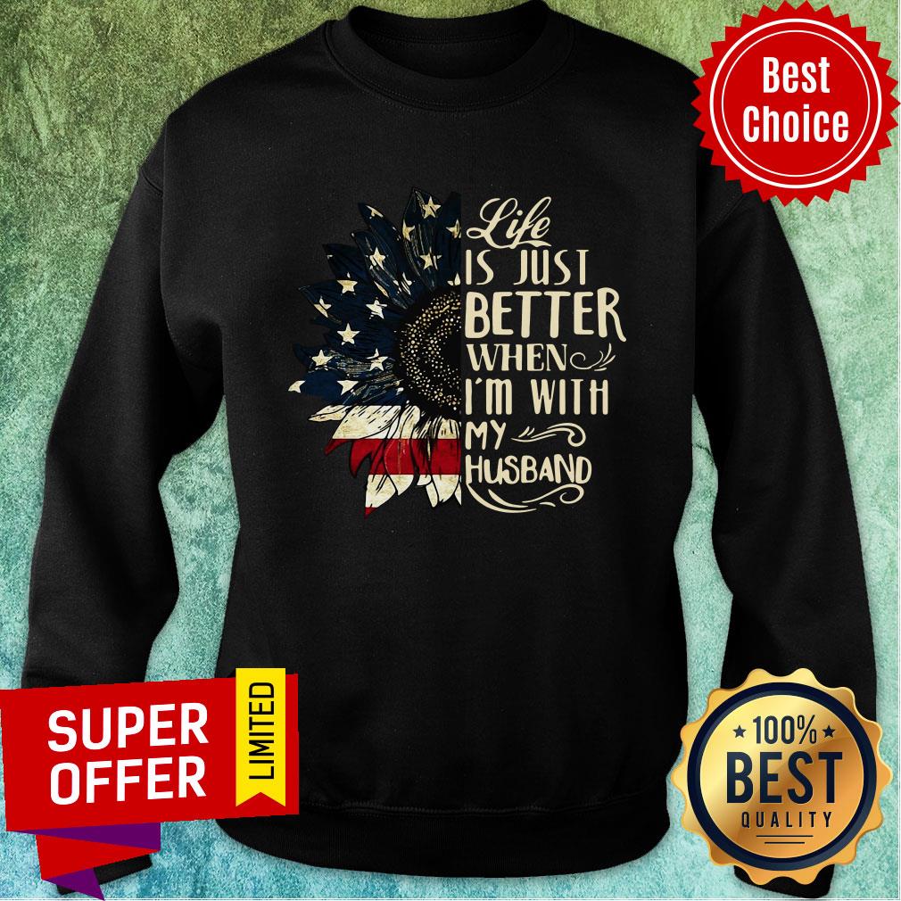 Sunflower Life Is Just Better When I’m With My Mechanic America Flag Shirt