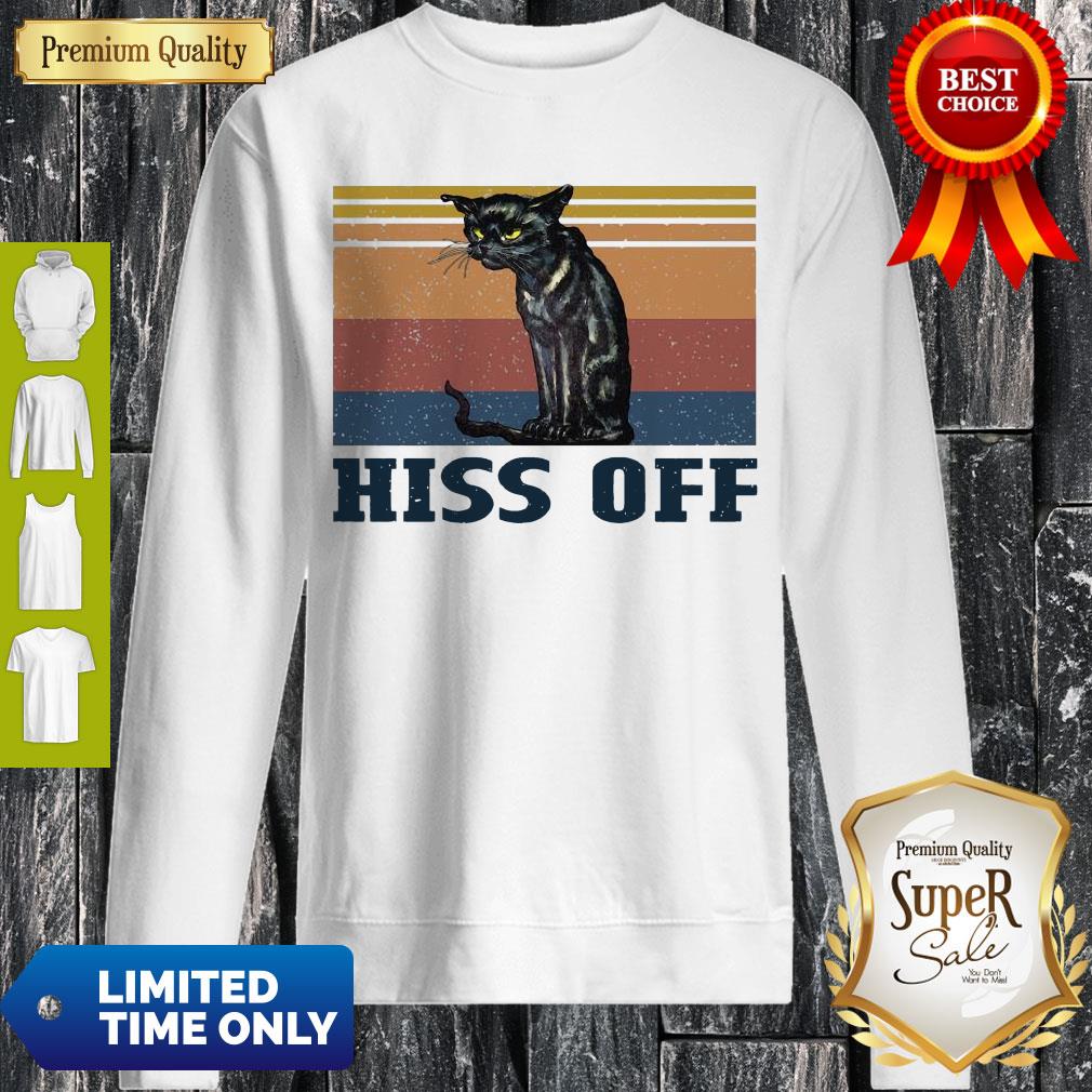 Hot Black Cat Hiss Off Vintage Shirt