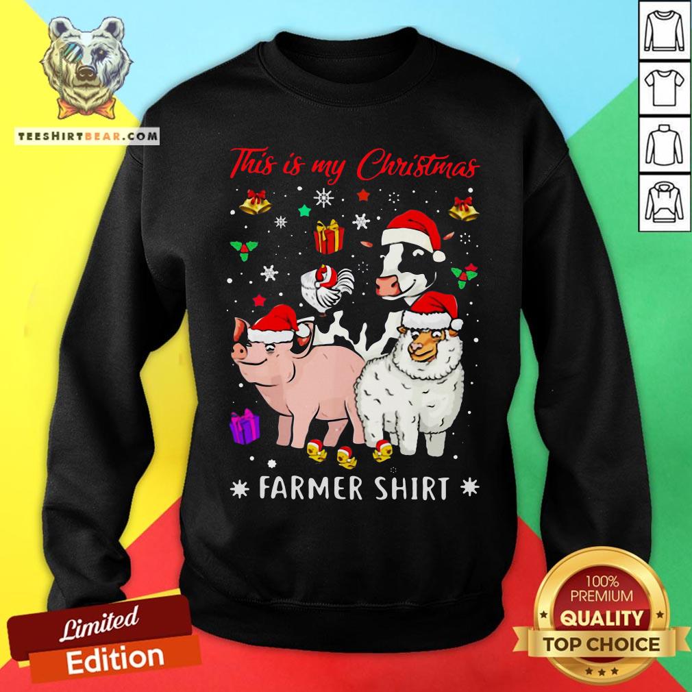 Funny This Is My Christmas Cow Pig Sheep Chicken Farmer Shirt