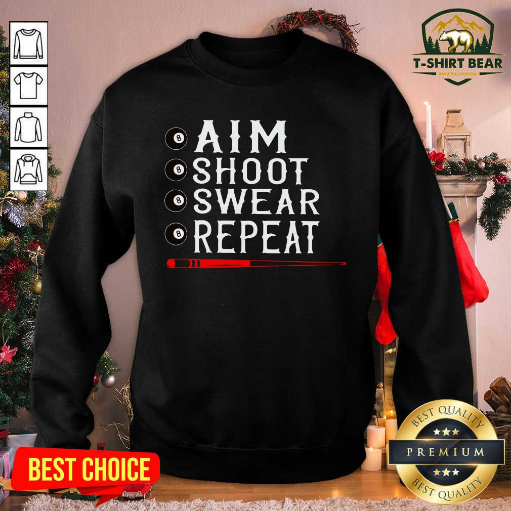 Premium Aim Shoot Swear Repeat Billiards Christmas Shirt