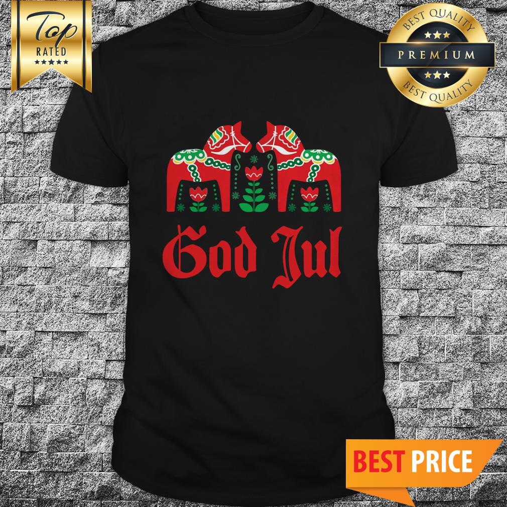 Swedish Dala God Jul Christmas Shirt