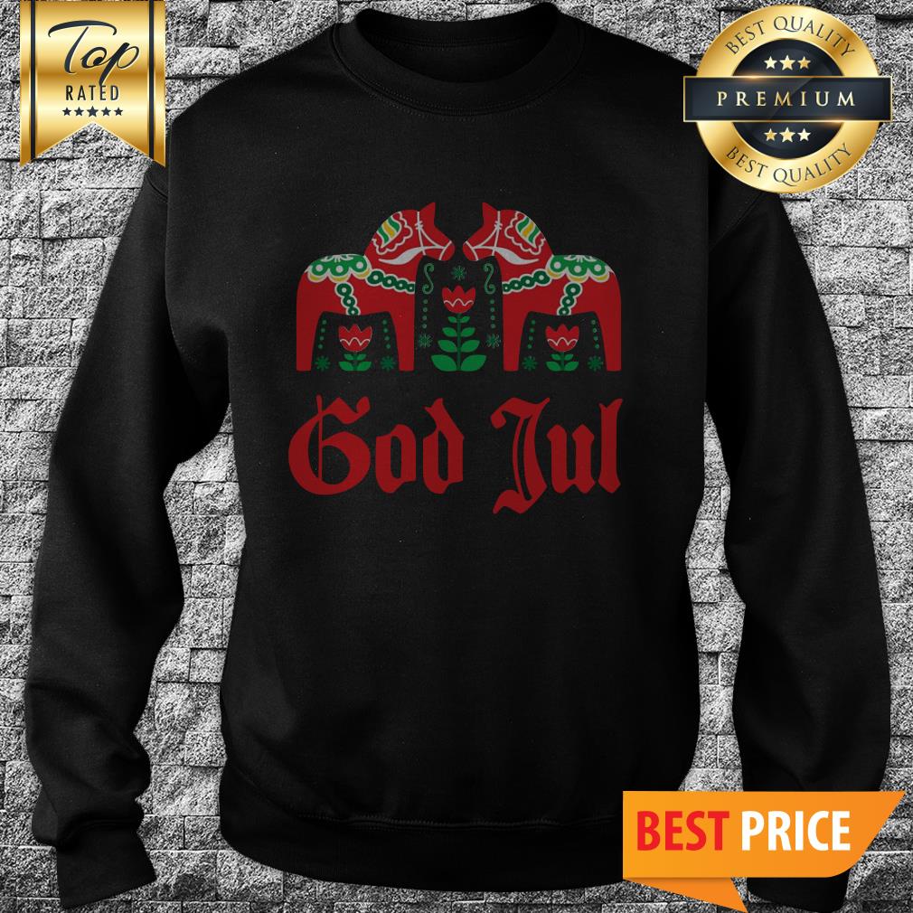 Swedish Dala God Jul Christmas Shirt