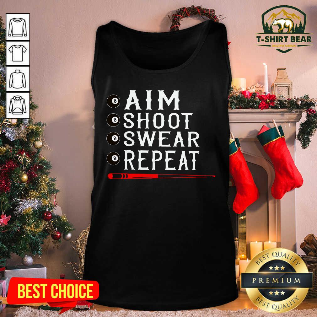 Premium Aim Shoot Swear Repeat Billiards Christmas Shirt