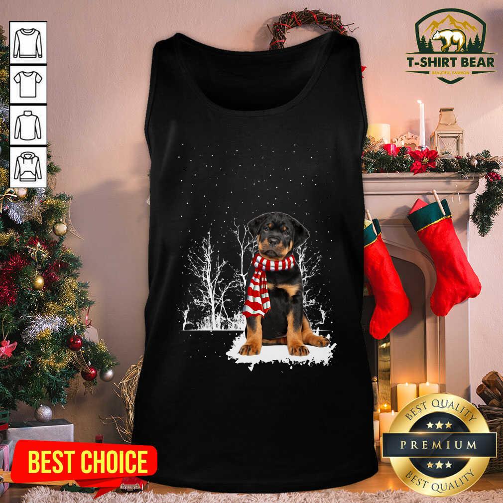 Pretty Rottweiler Snow Scarf Christmas Shirt