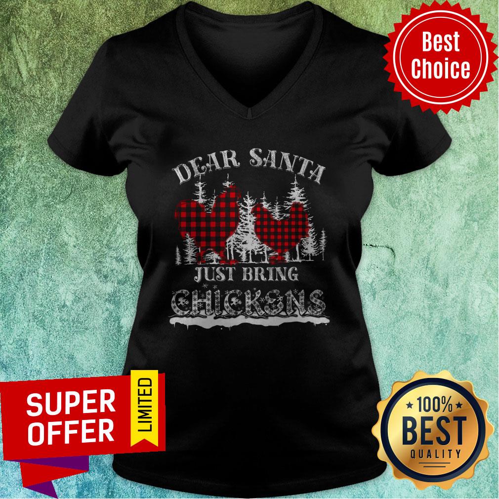 Top Dear Santa Just Bring Chickens Shirt
