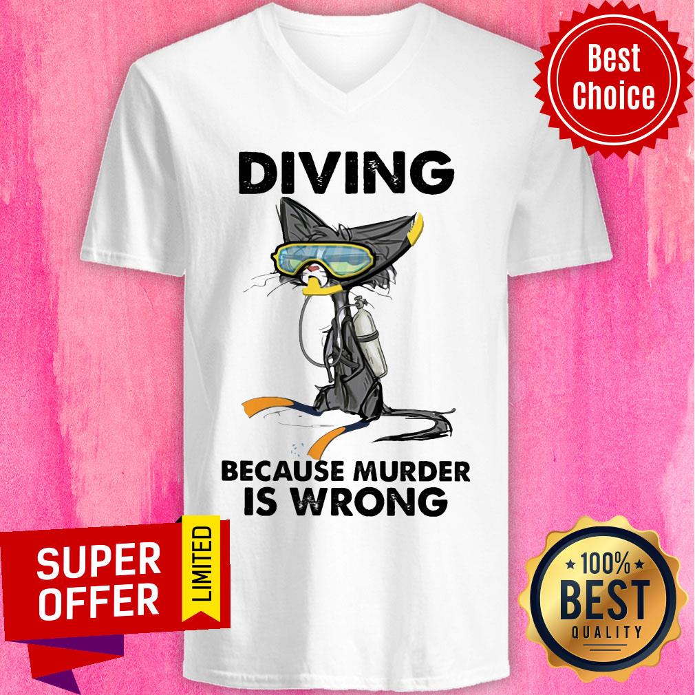 Top Diving Cat Because Murder Is Wrong Shirt