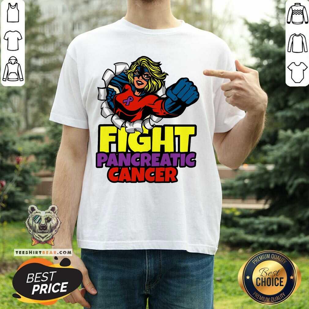 Top Fight Pancreatic Cancer Purple Ribbon Women Girls Shirt