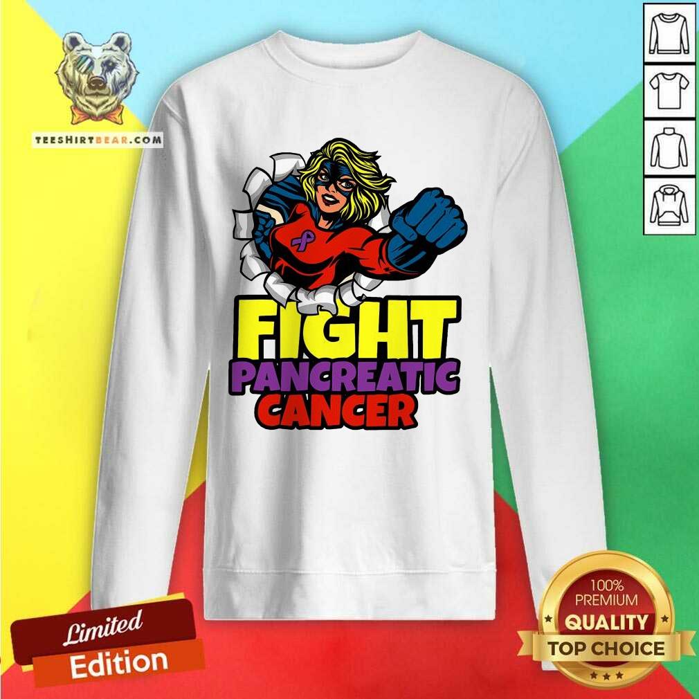 Top Fight Pancreatic Cancer Purple Ribbon Women Girls Shirt