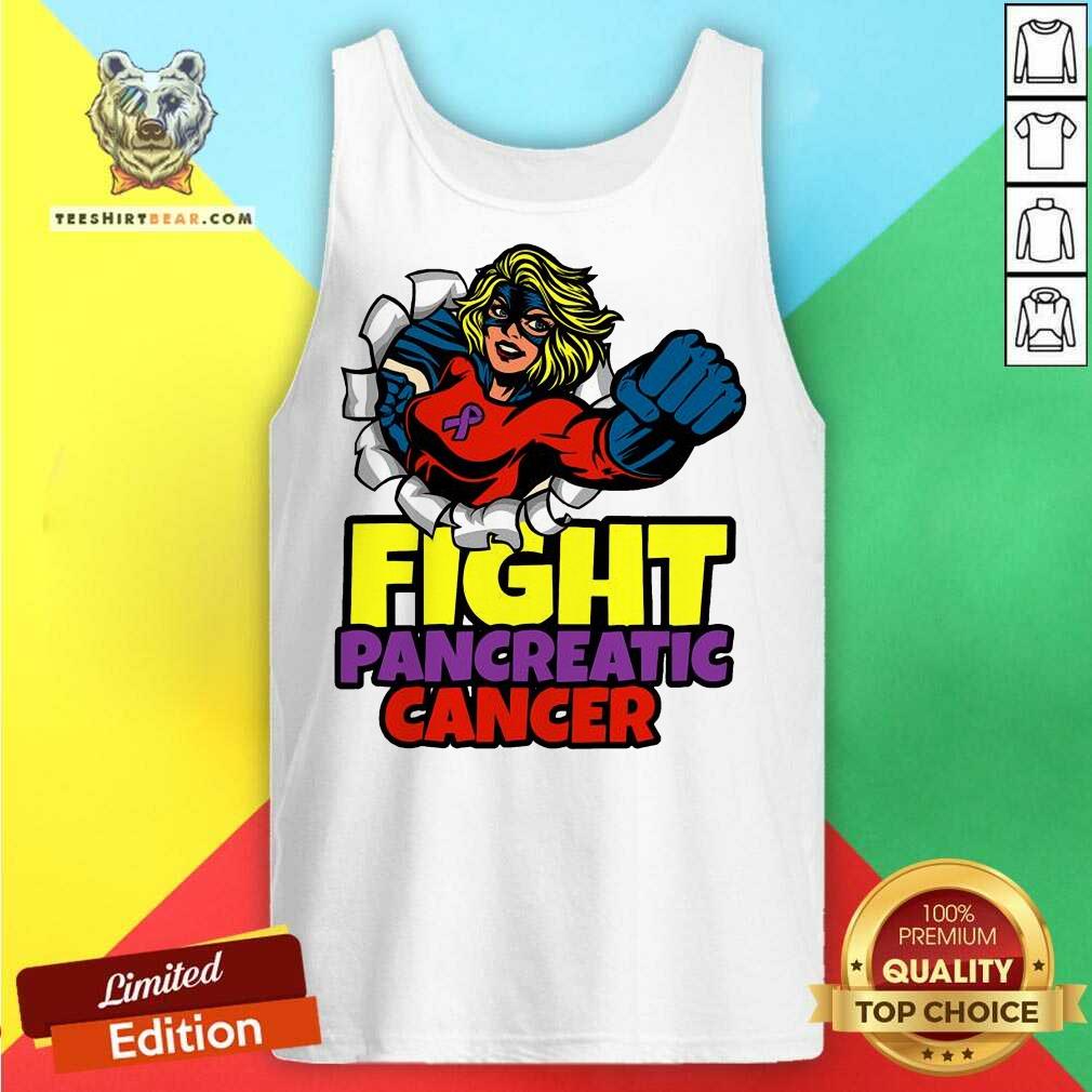 Top Fight Pancreatic Cancer Purple Ribbon Women Girls Shirt