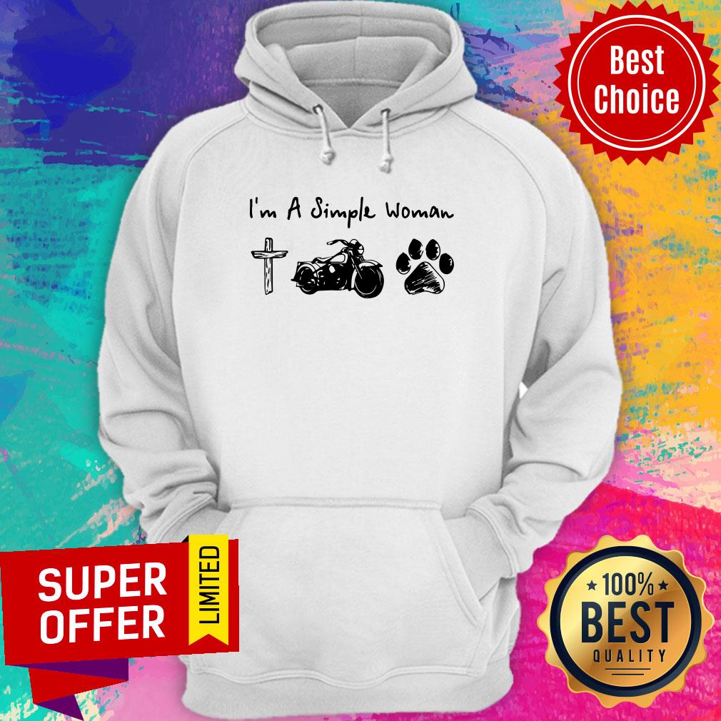 Top I’m A Simple Woman Jesus Motorcycle Dog Paw Shirt