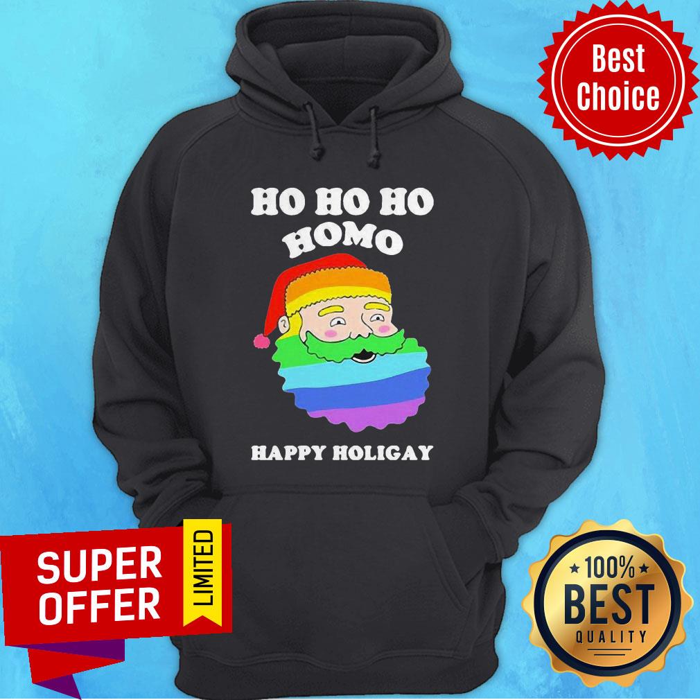 Top LGBT Santa Ho Ho Ho Homo Happy Holigay Shirt