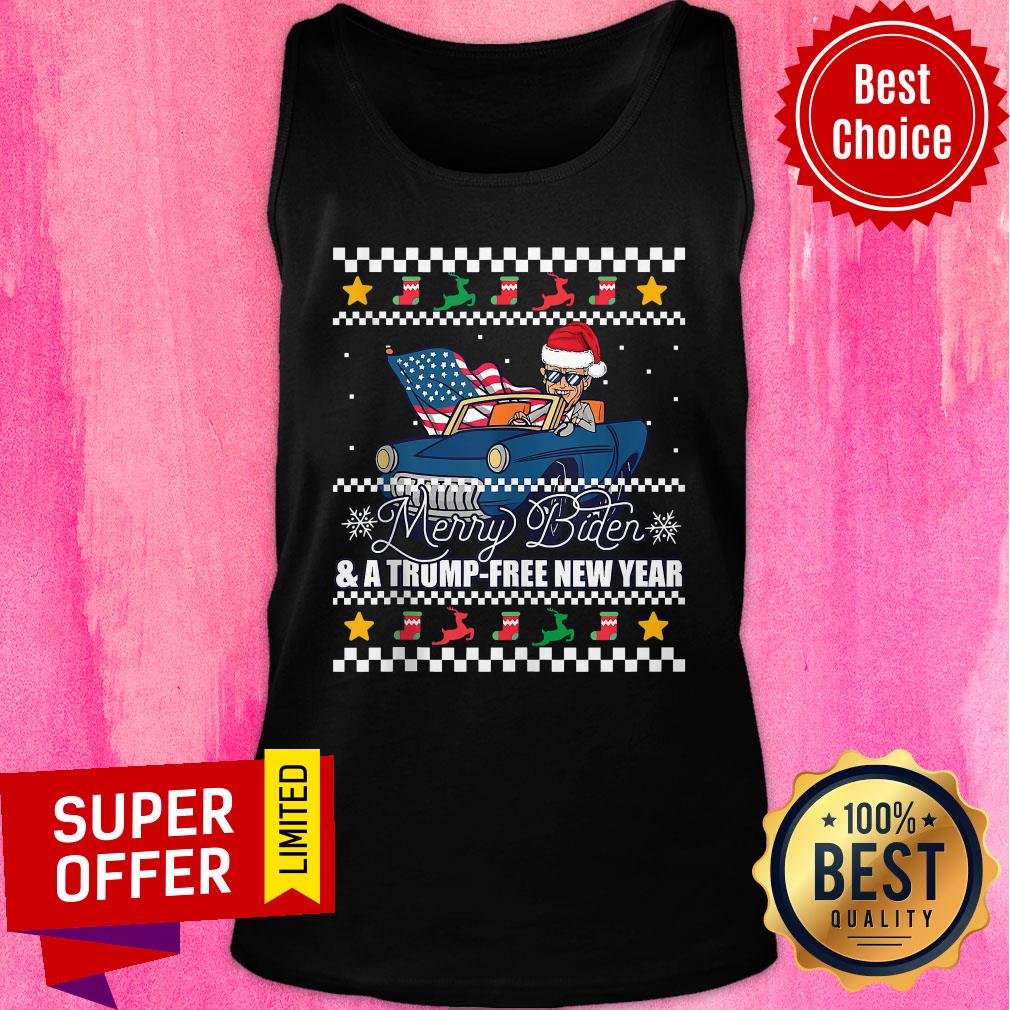 Top Merry Biden And A Trump Free New Year Ugly Christmas Shirt