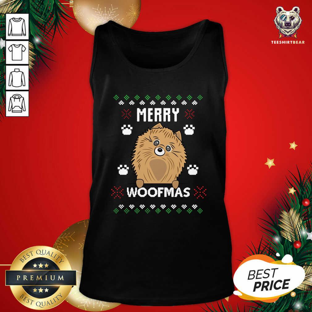 Top Merry Christmas Woofmas Pomeranian Dog Gift Ugly Christmas Shirt