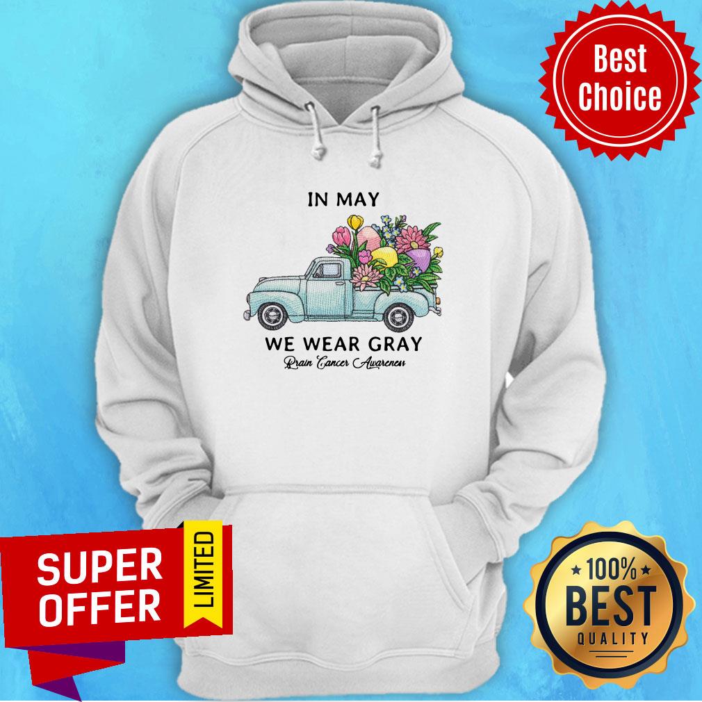 Top Sunflower In May We Wear Gray Brain Cancer Awareness Shirt