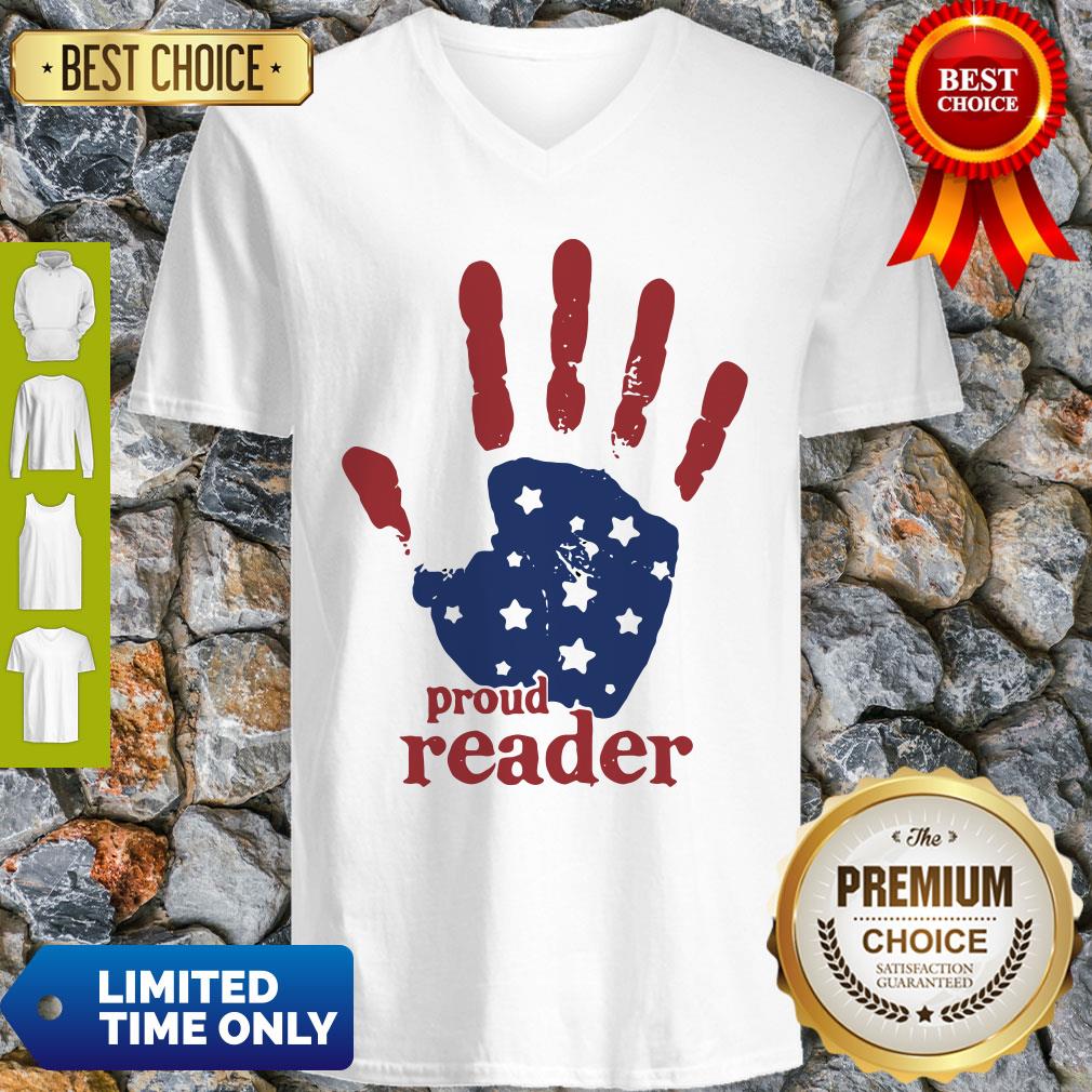 Independence Day Handprint Proud Reader Shirt