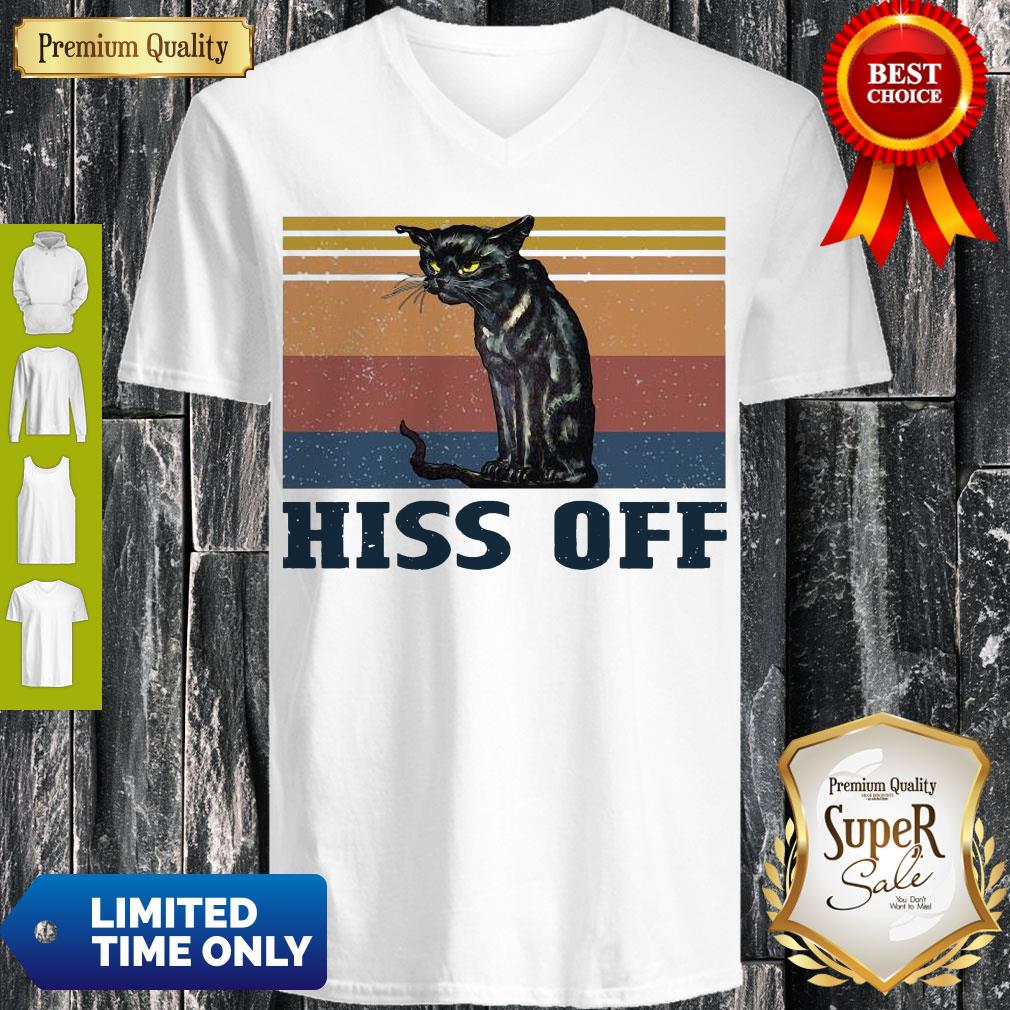 Hot Black Cat Hiss Off Vintage Shirt
