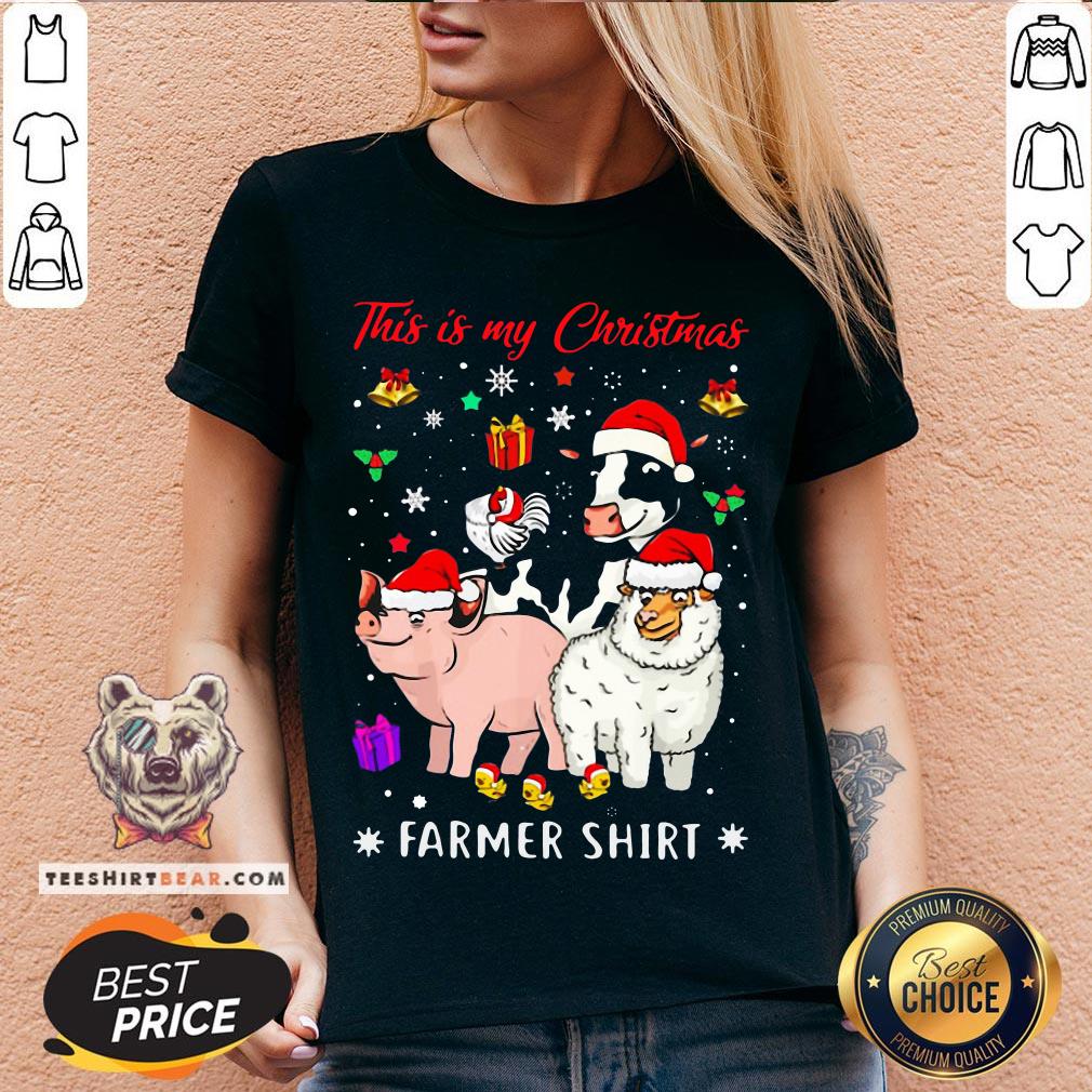 Funny This Is My Christmas Cow Pig Sheep Chicken Farmer Shirt
