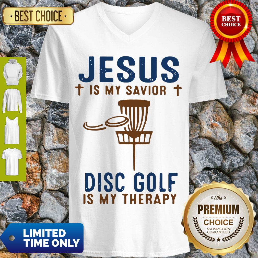Perfect Jesus Is My Savior Disc Golf Is My Therapy Shirt