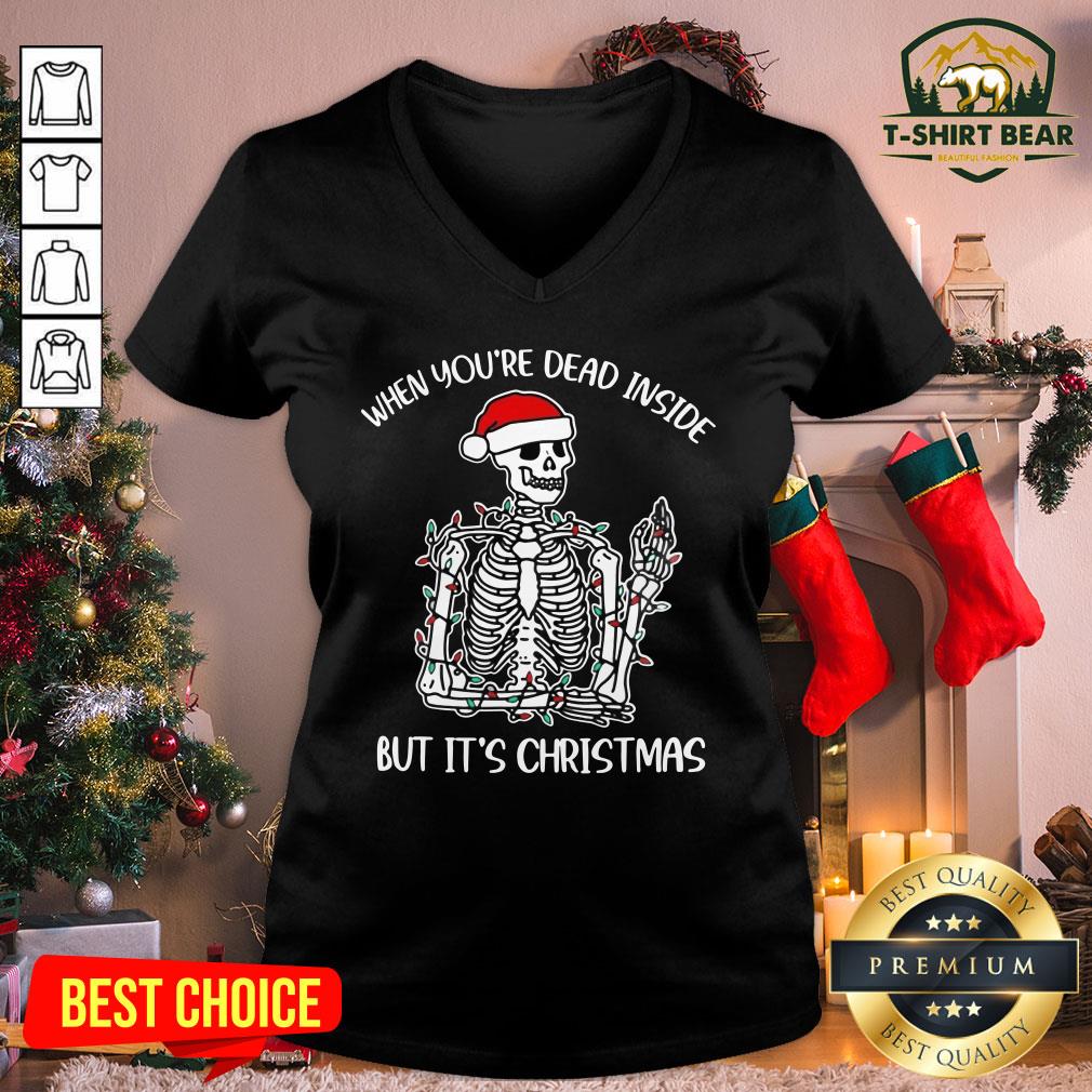 Colorful When You’re Dead Inside But It’s Christmas Skeleton Shirt