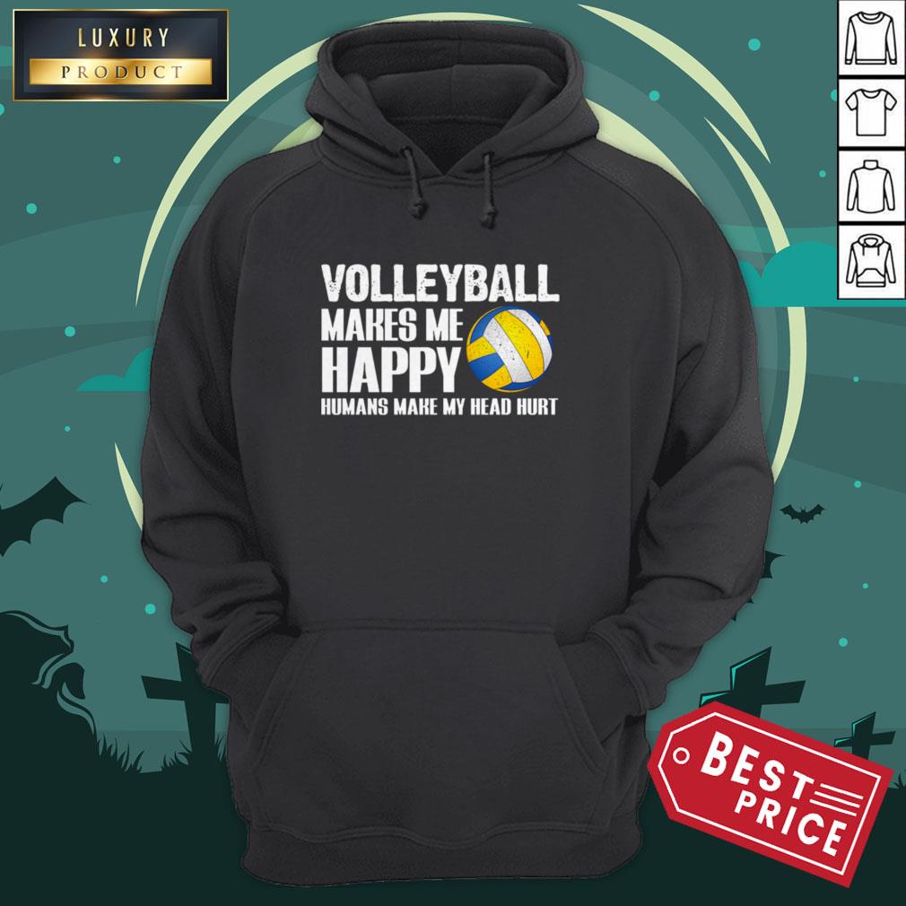 Volleyball Makes Me Happy Humans Make My Head Hurt Halloween Shirt