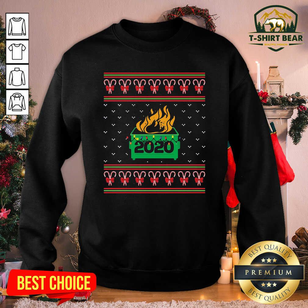 Awesome 2020 Dumpster Fire Light Ugly Christmas Shirt