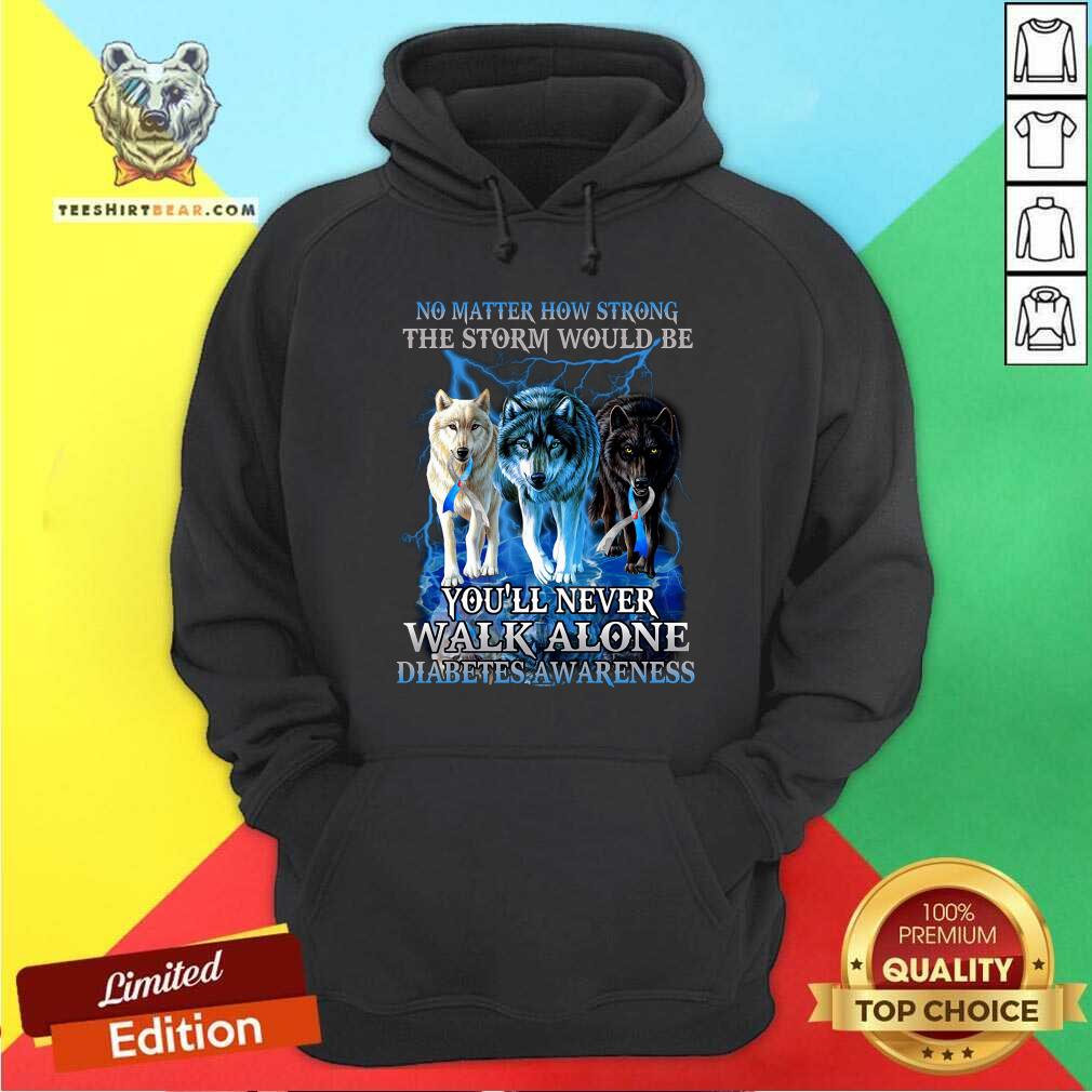 You Will Not Alone Diabetes Awareness Wolf Shirt