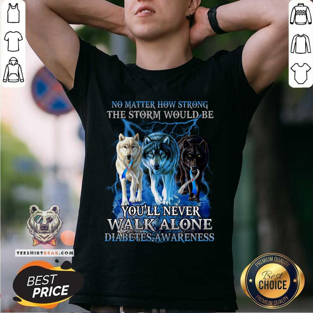 You Will Not Alone Diabetes Awareness Wolf Shirt