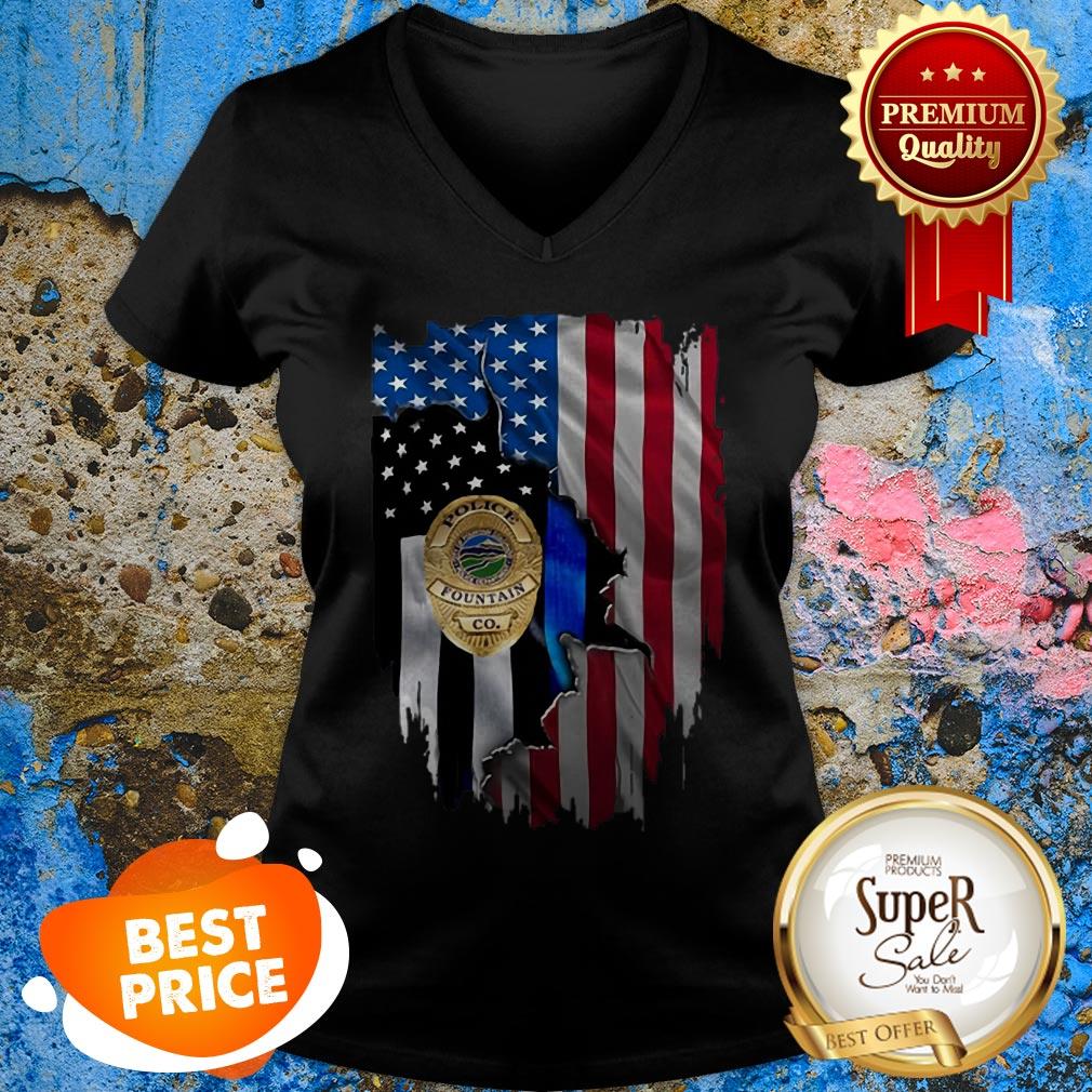 Official Police Fountain Co American Flag Shirt