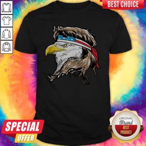 Merica 4th Of July Bald Eagle With Mullet Usa Flag Shirt