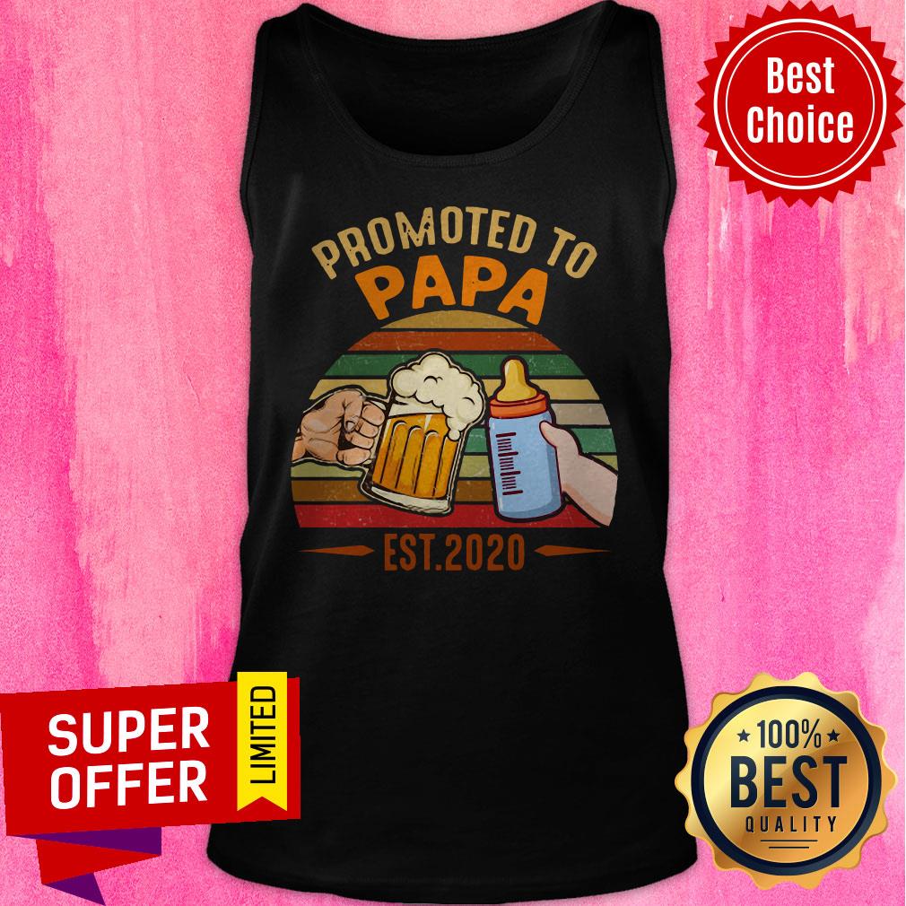 Awesome Promoted To Papa EST 2020 Vintage Shirt